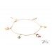 Коледна Детска Гривна 14К Жълто Злато с Коледни Емайлирани Играчки Bloom Jewellery